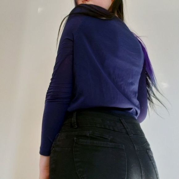 ✨2FOR15$✨French Connection Dark Blue/Navy Long sleeve T-Shirt - Picture 5 of 9